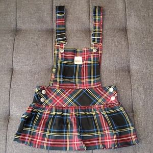 Harajuku Mini Plaid Overall Suspender Dress